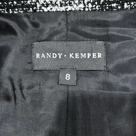Randy Kemper Black White Plaid Tweed Zip Front Jacket Blazer - Picture 8 of 8